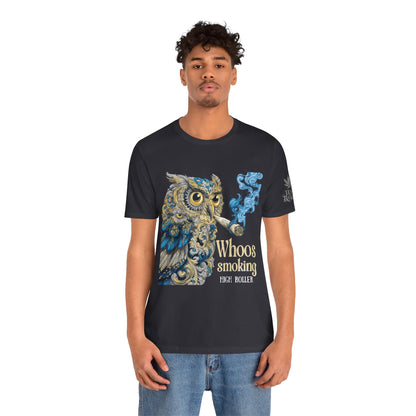 Baroque Owl Tee - Premium Airlume Cotton Cannabis Culture Ornate Bird Art