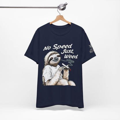Slow Motion Tee - Premium Airlume Cotton Cannabis Culture Sloth Humor Art
