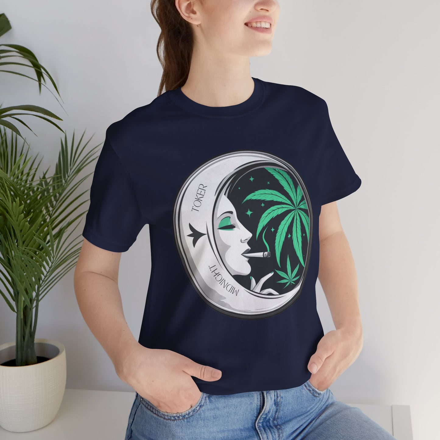 Toker Girl Coin Tee - Vintage Cannabis Portrait Art Design | High Roller