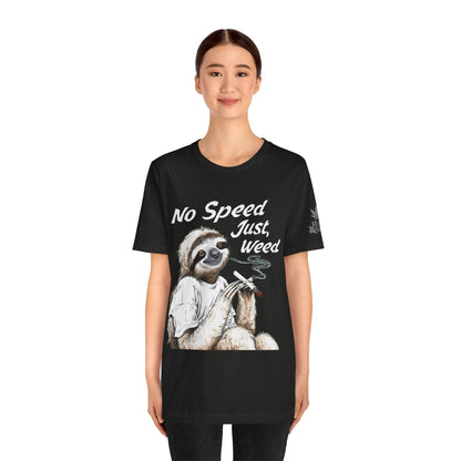 Slow Motion Tee - Premium Airlume Cotton Cannabis Culture Sloth Humor Art