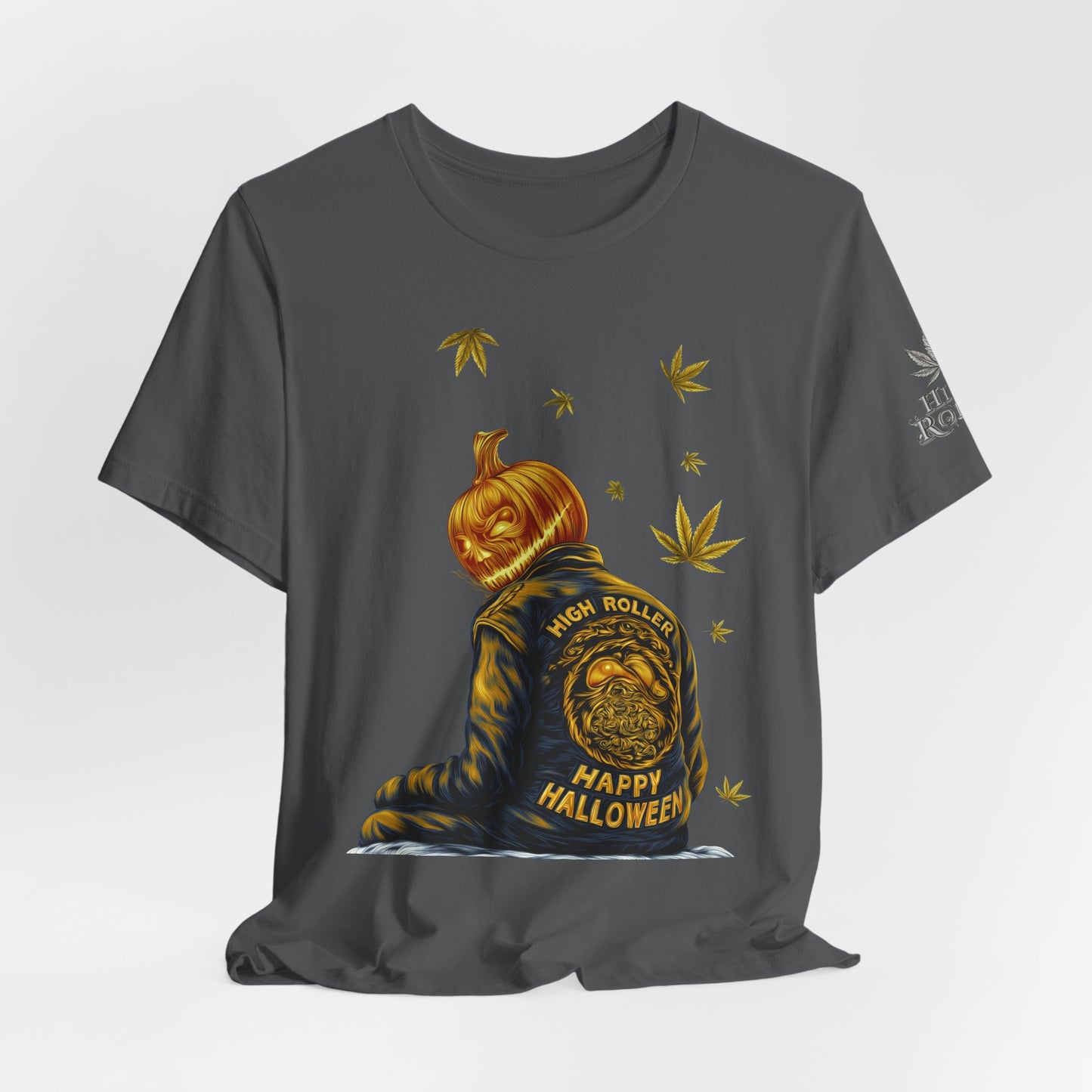 Pumpkin Head HIGH ROLLER Halloween T-Shirt - Premium Cannabis Culture Apparel