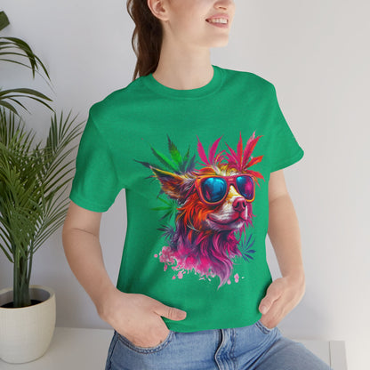 Spectrum Pup Tee - Premium Airlume Cotton Cannabis Culture Psychedelic Dog Art