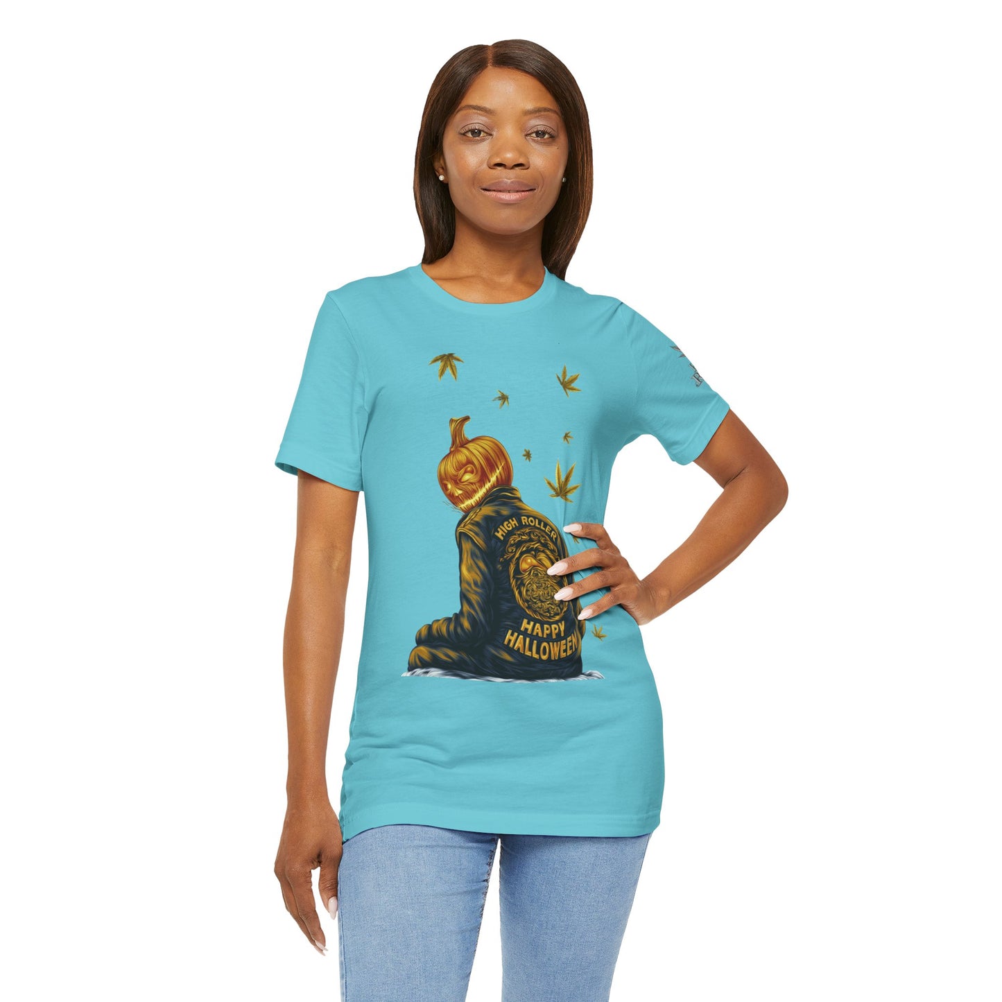 Pumpkin Head HIGH ROLLER Halloween T-Shirt - Premium Cannabis Culture Apparel