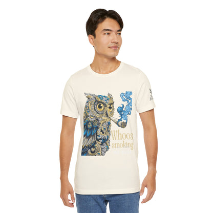 Baroque Owl Tee - Premium Airlume Cotton Cannabis Culture Ornate Bird Art