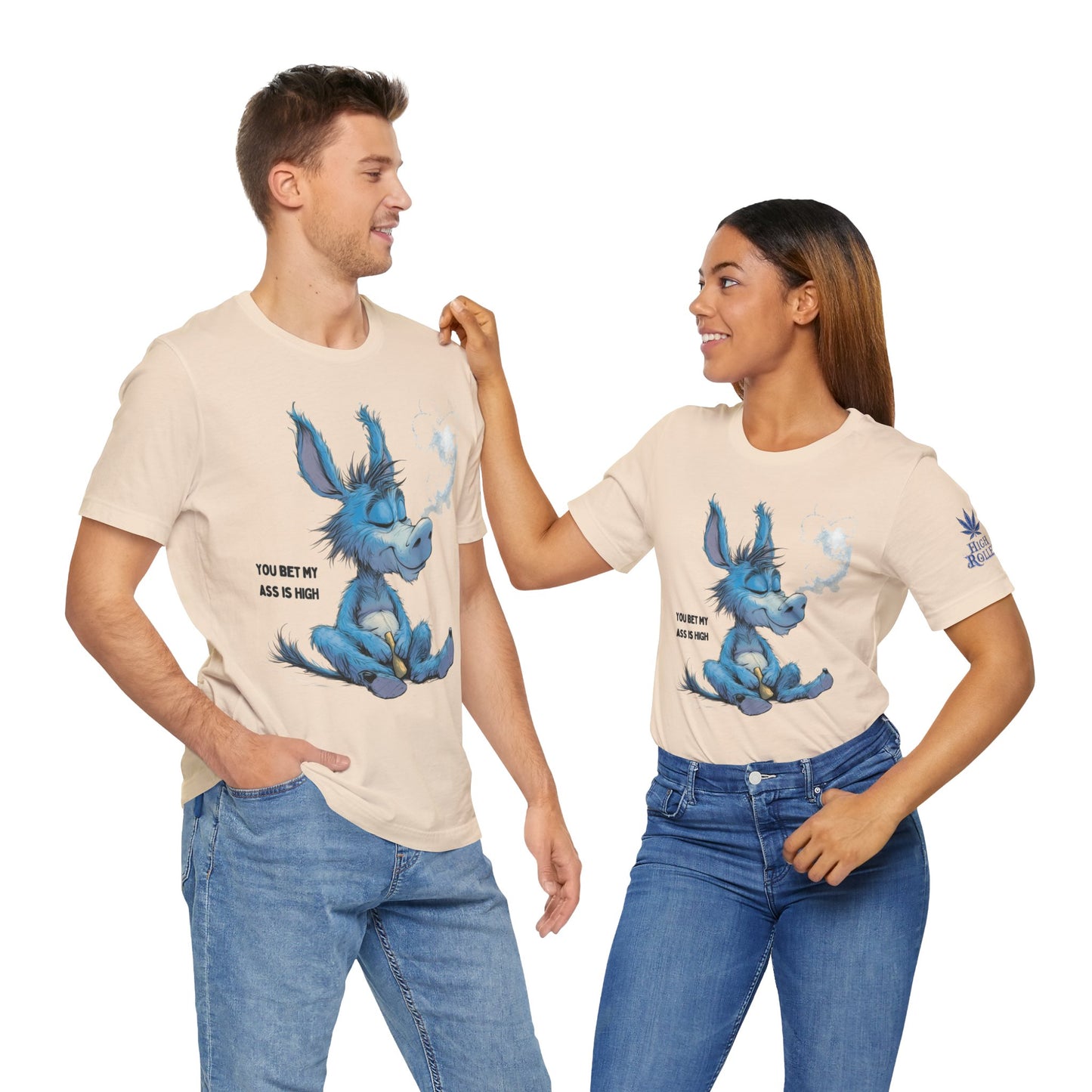 Blue Donkey Tee - Premium Airlume Cotton Cannabis Culture Humor Cartoon Art
