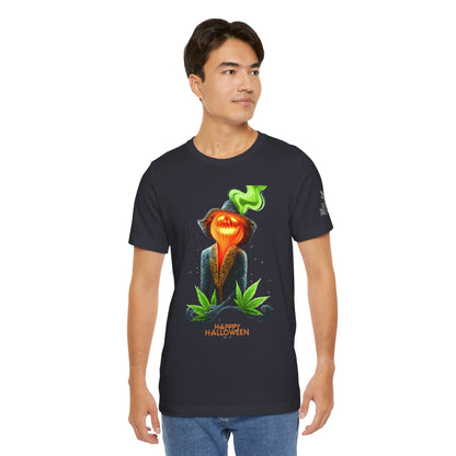 Victorian Pumpkin Gentleman HIGH ROLLER Halloween Cannabis T-Shirt - Premium Jack-o'-Lantern Aristocrat Meditation 420 Apparel