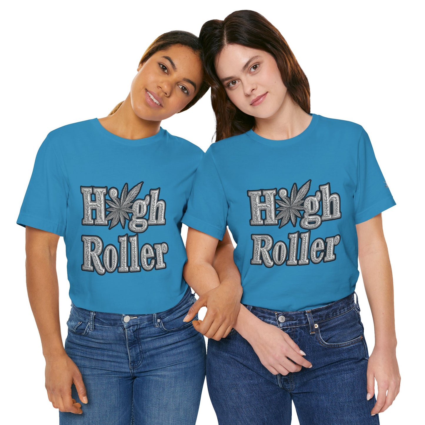 High Roller Classic Tee - Premium Airlume Cotton Cannabis Culture Ornate Typography Art