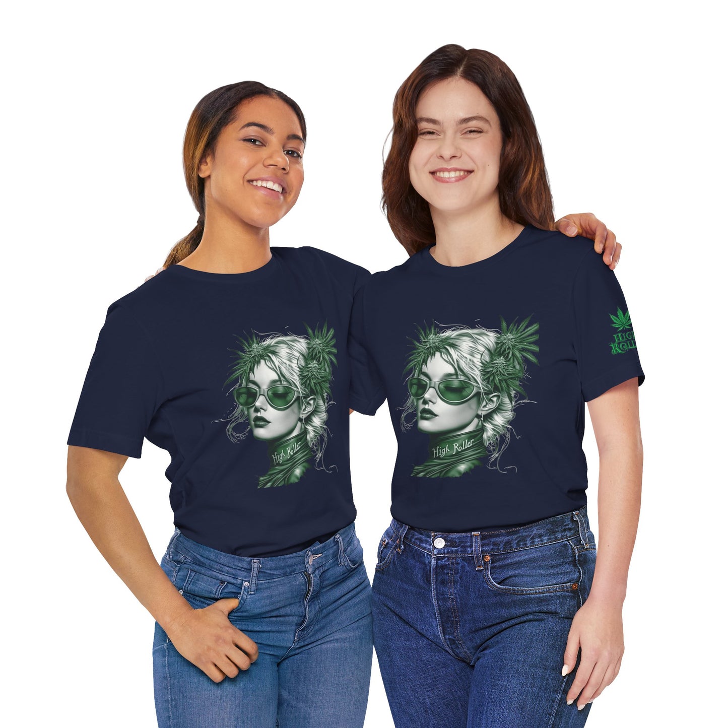 Green Queen T-Shirt - Premium Airlume Cotton Cannabis Crown Portrait Art Tee
