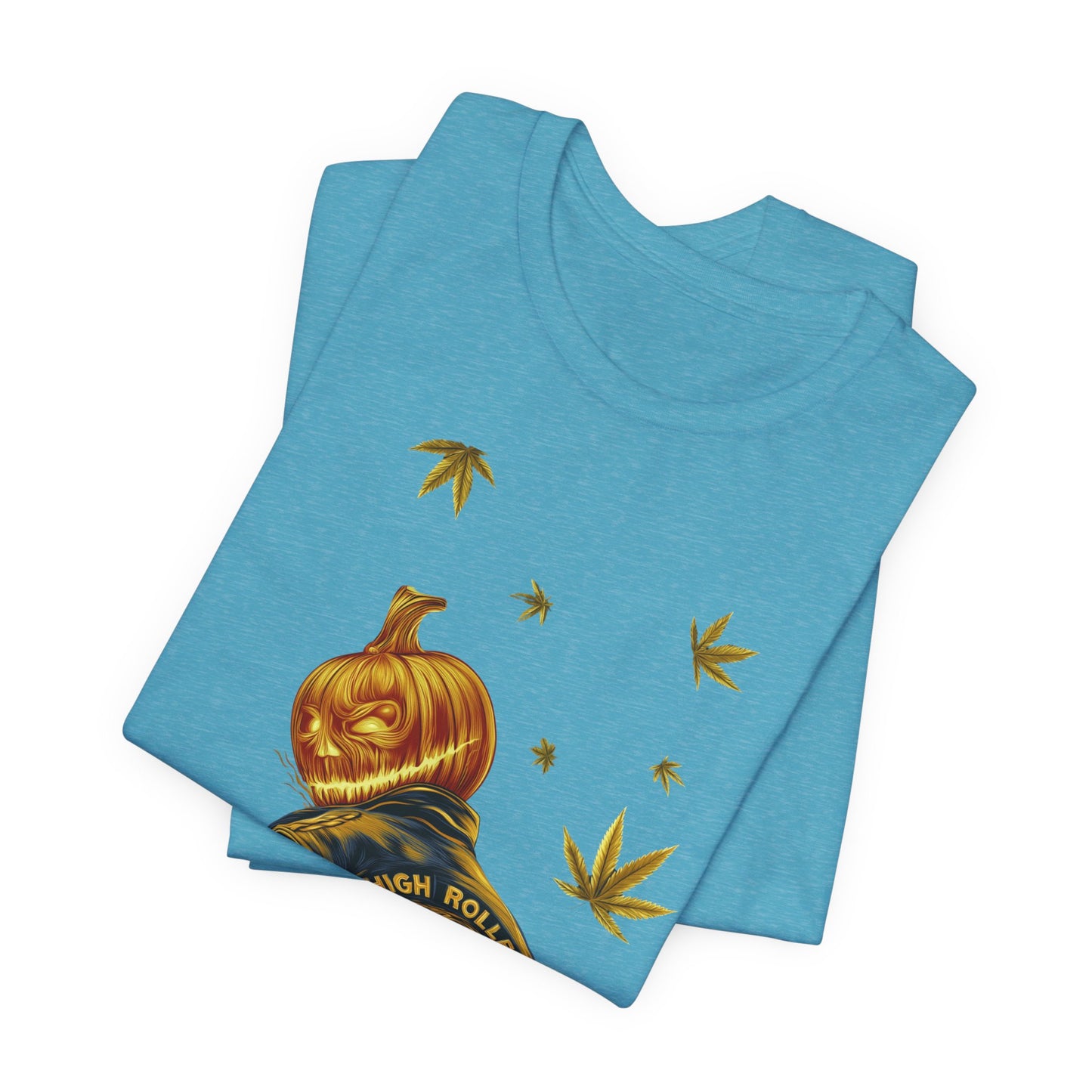 Pumpkin Head HIGH ROLLER Halloween T-Shirt - Premium Cannabis Culture Apparel