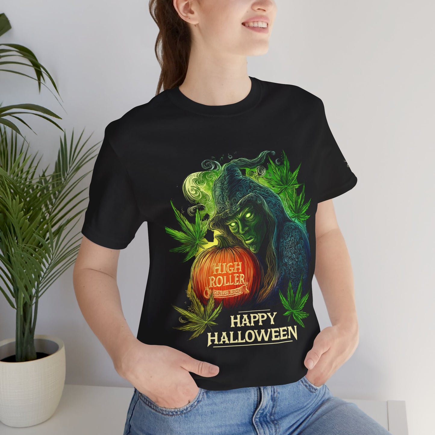 Cannabis Witch's Brew Halloween T-Shirt - Premium Spooky 420 Black Edition Apparel"