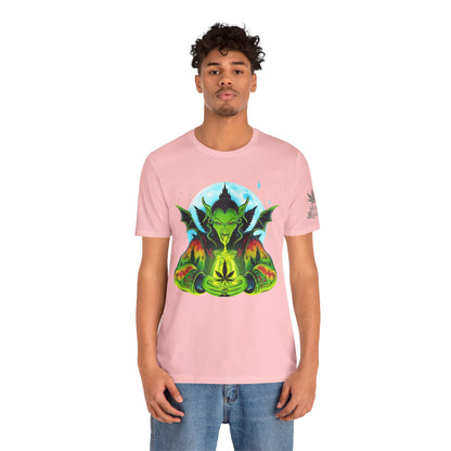 Mystic Dragon Guardian Cannabis Meditation T-Shirt - Premium Psychedelic 420 Apparel