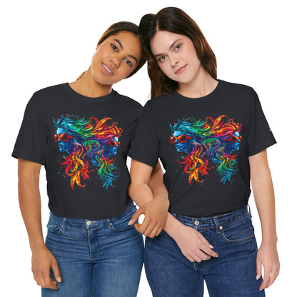 Spectrum Sisters T-Shirt - Premium Airlume Cotton Cannabis Rainbow Psychedelic Art Tee