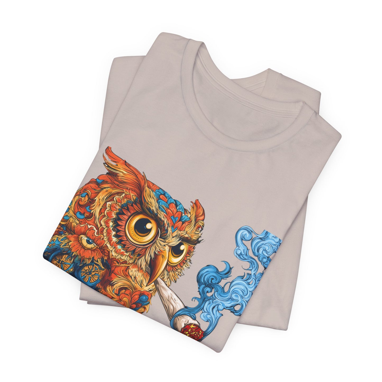Baroque Owl Tee - Premium Airlume Cotton Cannabis Culture Ornate Bird Art