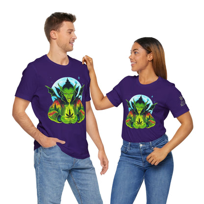 Mystic Dragon Guardian Cannabis Meditation T-Shirt - Premium Psychedelic 420 Apparel