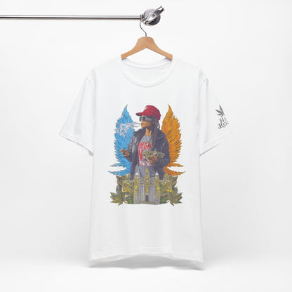 High Roller Golden Wings Money Cannabis T-Shirt - Premium 420 Hip-Hop Angel Street Culture Success Lifestyle Apparel