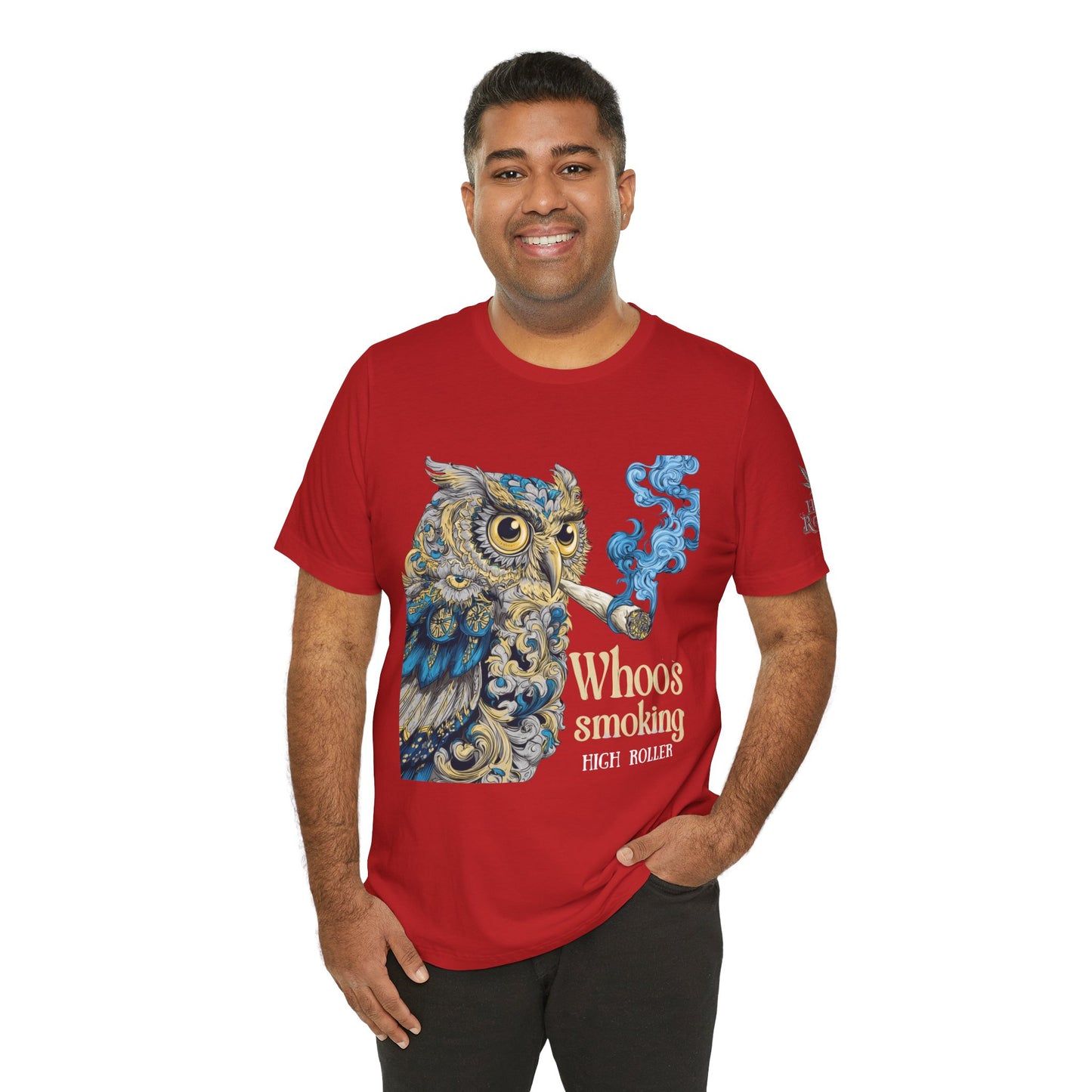 Baroque Owl Tee - Premium Airlume Cotton Cannabis Culture Ornate Bird Art