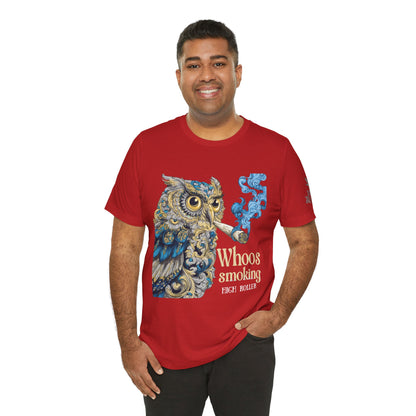 Baroque Owl Tee - Premium Airlume Cotton Cannabis Culture Ornate Bird Art