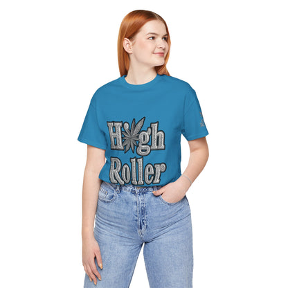 High Roller Classic Tee - Premium Airlume Cotton Cannabis Culture Ornate Typography Art