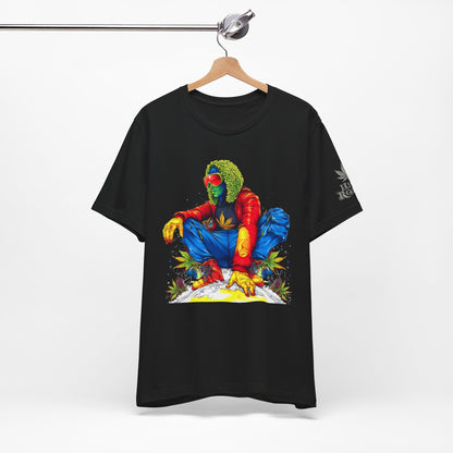 High Roller Rainbow Squat Cannabis T-Shirt - Premium 420 Psychedelic Street Art Colorful Lifestyle Statement Apparel"