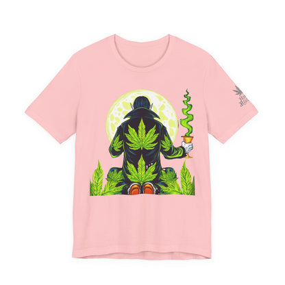 Luxury Gothic Cannabis Vampire T-Shirt - Premium Dark HIGH ROLLER Streetwear - Elevated Nocturnal 420 Fashion