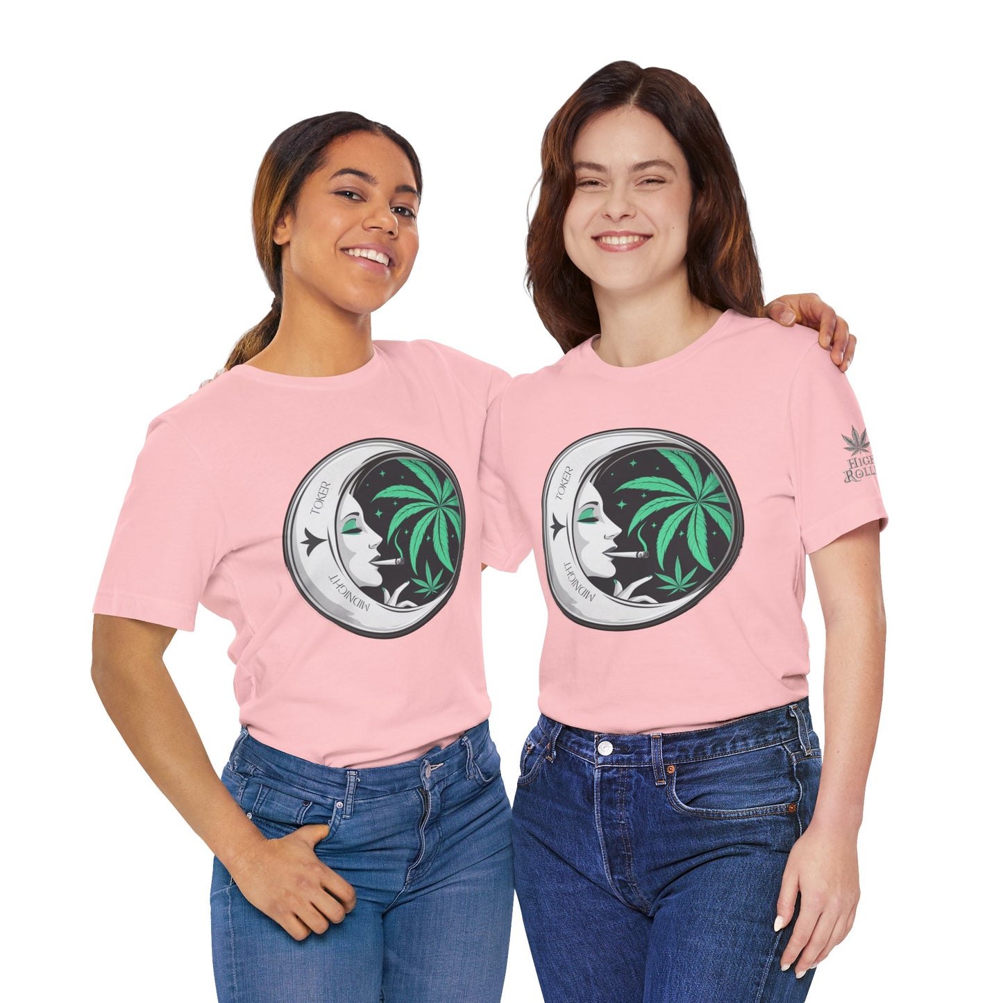 Toker Girl Coin Tee - Vintage Cannabis Portrait Art Design | High Roller