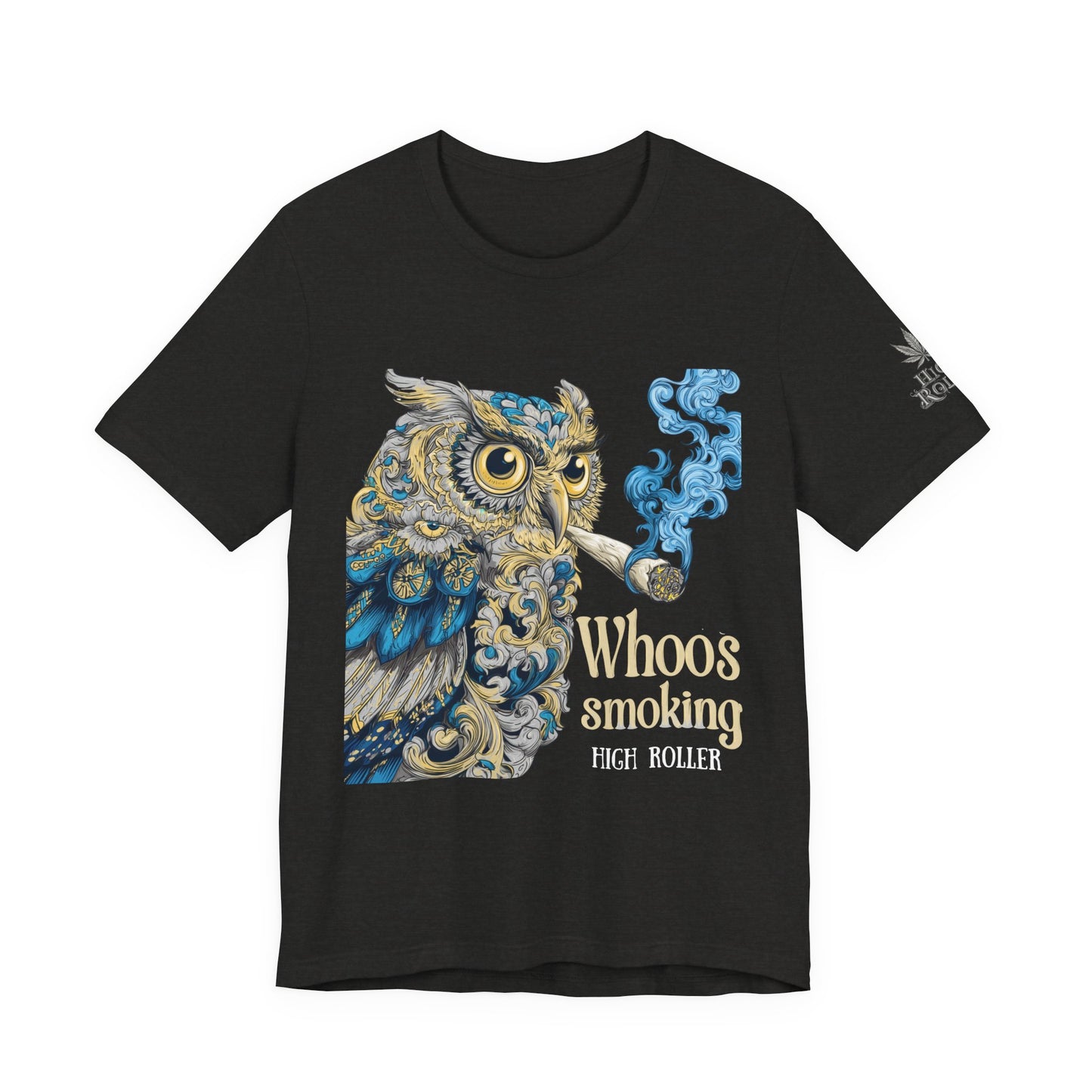 Baroque Owl Tee - Premium Airlume Cotton Cannabis Culture Ornate Bird Art