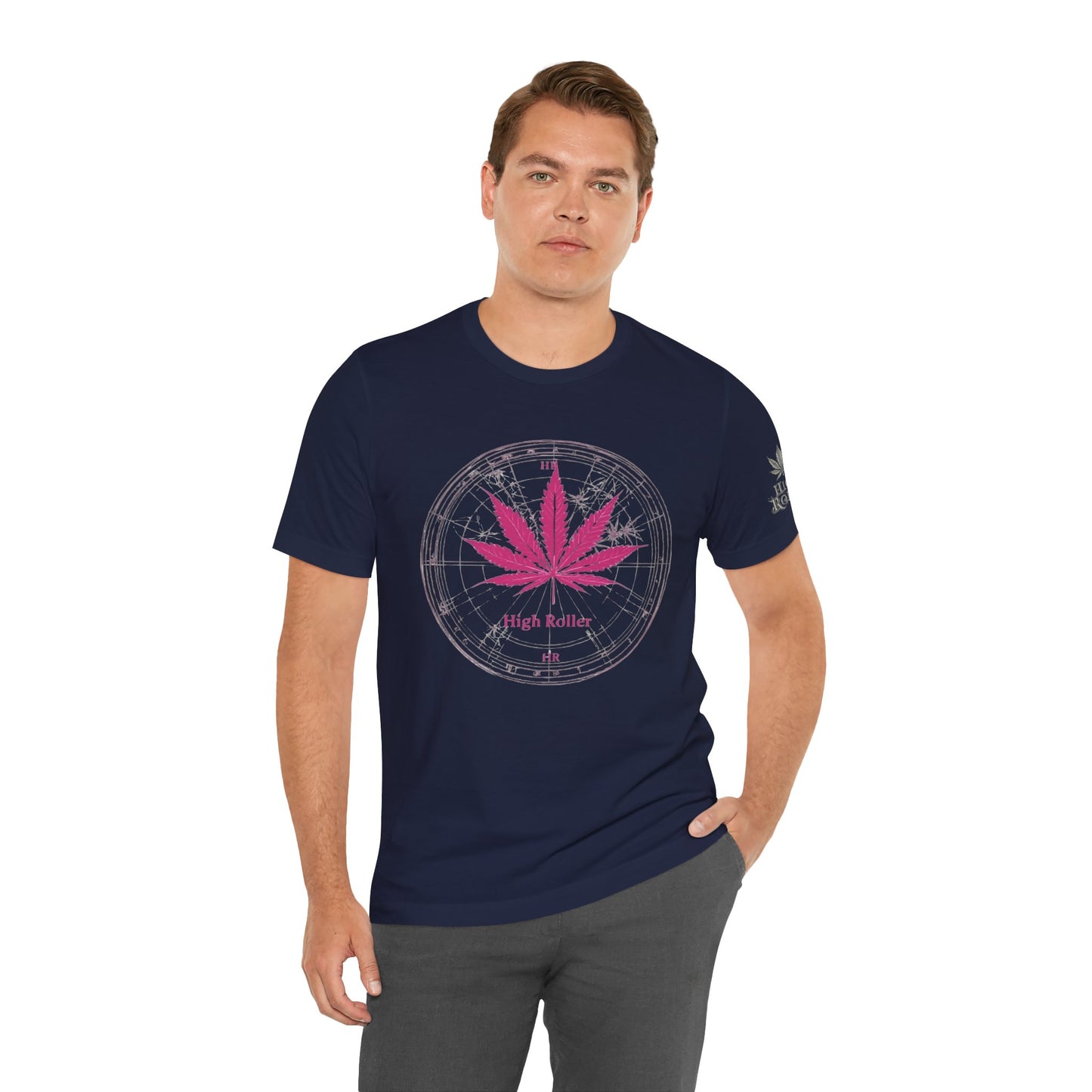 True North Tee - Premium Airlume Cotton Cannabis Culture Compass Navigation Art