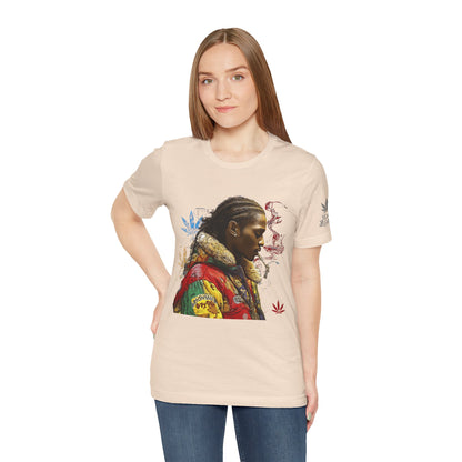 High Roller Profile Smoke Art Cannabis T-Shirt - Premium 420 Hip-Hop Portrait Street Culture Elevated Lifestyle Apparel