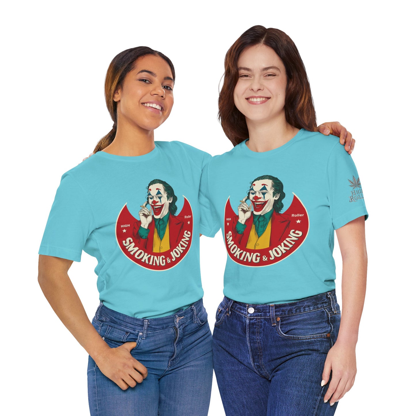 High Roller Villain T-Shirt - Premium Airlume Cotton Cannabis Joker Badge Art Tee