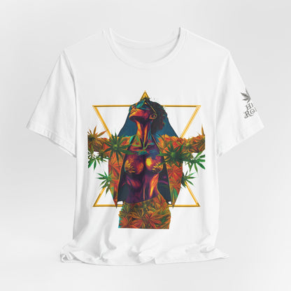 Sacred Geometry Cannabis Goddess Tee - Psychedelic Beauty Art Design | High Roller
