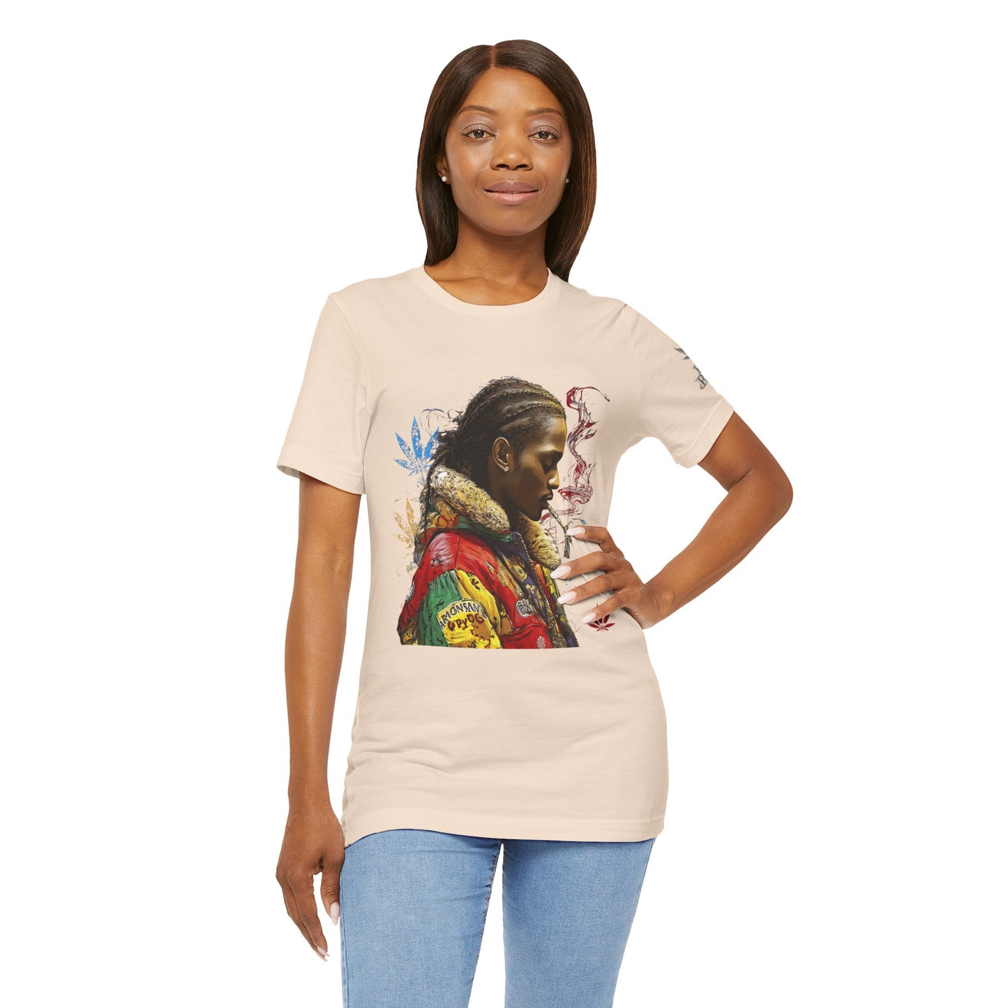 High Roller Profile Smoke Art Cannabis T-Shirt - Premium 420 Hip-Hop Portrait Street Culture Elevated Lifestyle Apparel