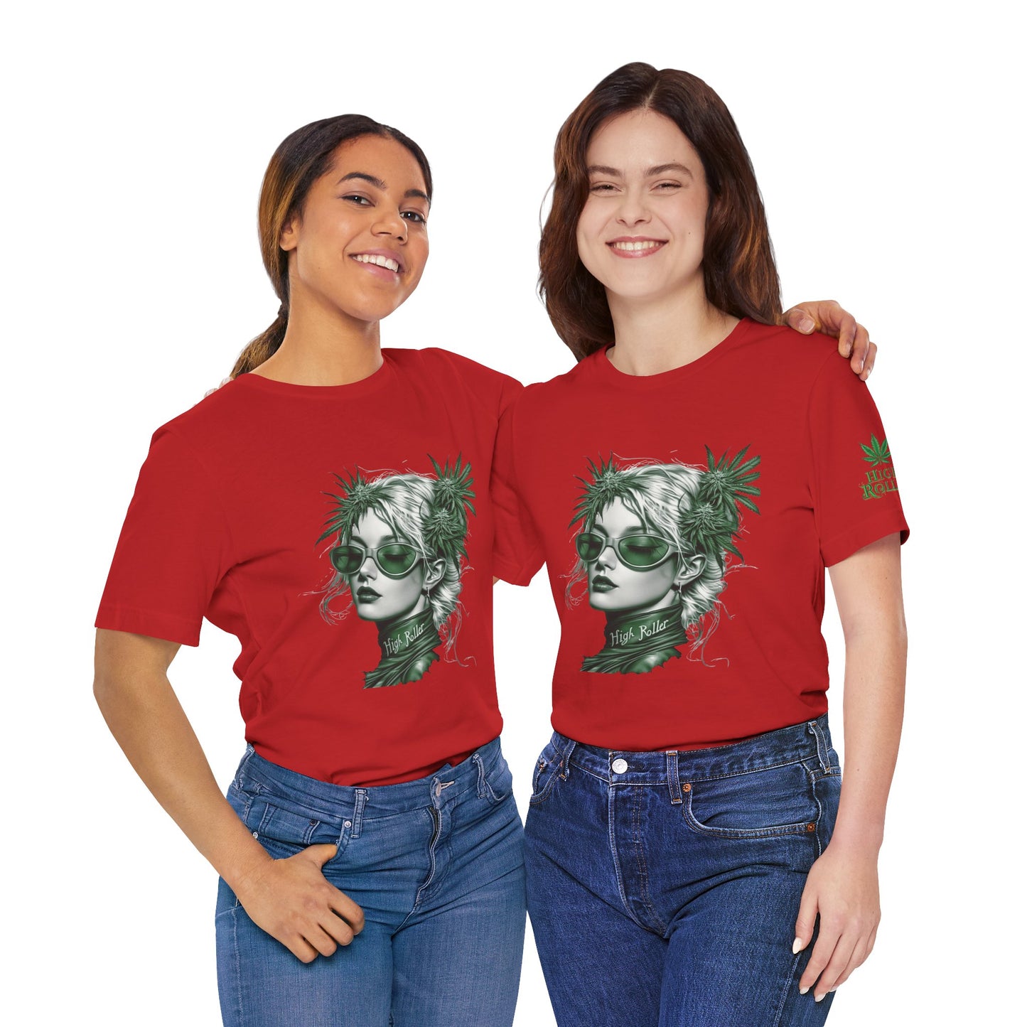 Green Queen T-Shirt - Premium Airlume Cotton Cannabis Crown Portrait Art Tee