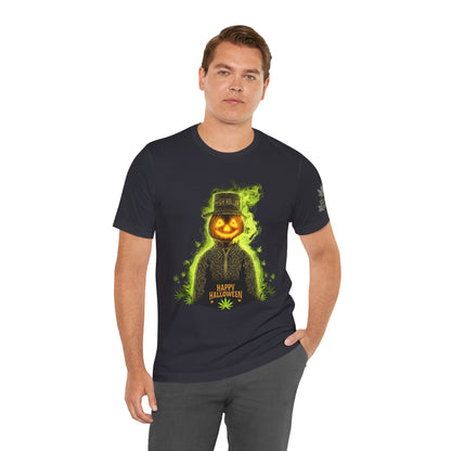 Spectral Pumpkin HIGH ROLLER Halloween T-Shirt - Premium Dark Cannabis Apparel