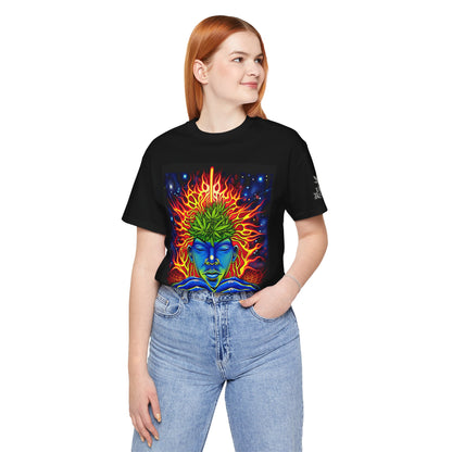 Third Eye Awakening Premium Cannabis Culture T-Shirt - Cosmic Consciousness Black Tee With Fire And Mysticism Symbolism
