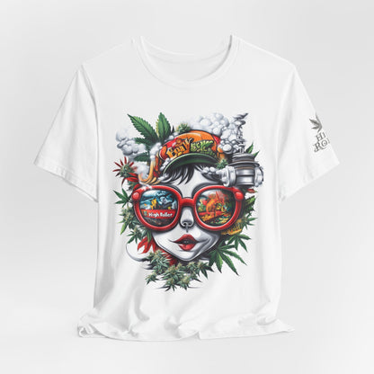 Vision Quest T-Shirt - Premium Airlume Cotton Cannabis Goddess Psychedelic Art Tee