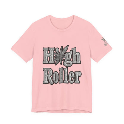 High Roller Classic Tee - Premium Airlume Cotton Cannabis Culture Ornate Typography Art