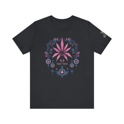 Bohemian Cannabis Mandala Tee - Floral Folk Art Design | High Roller