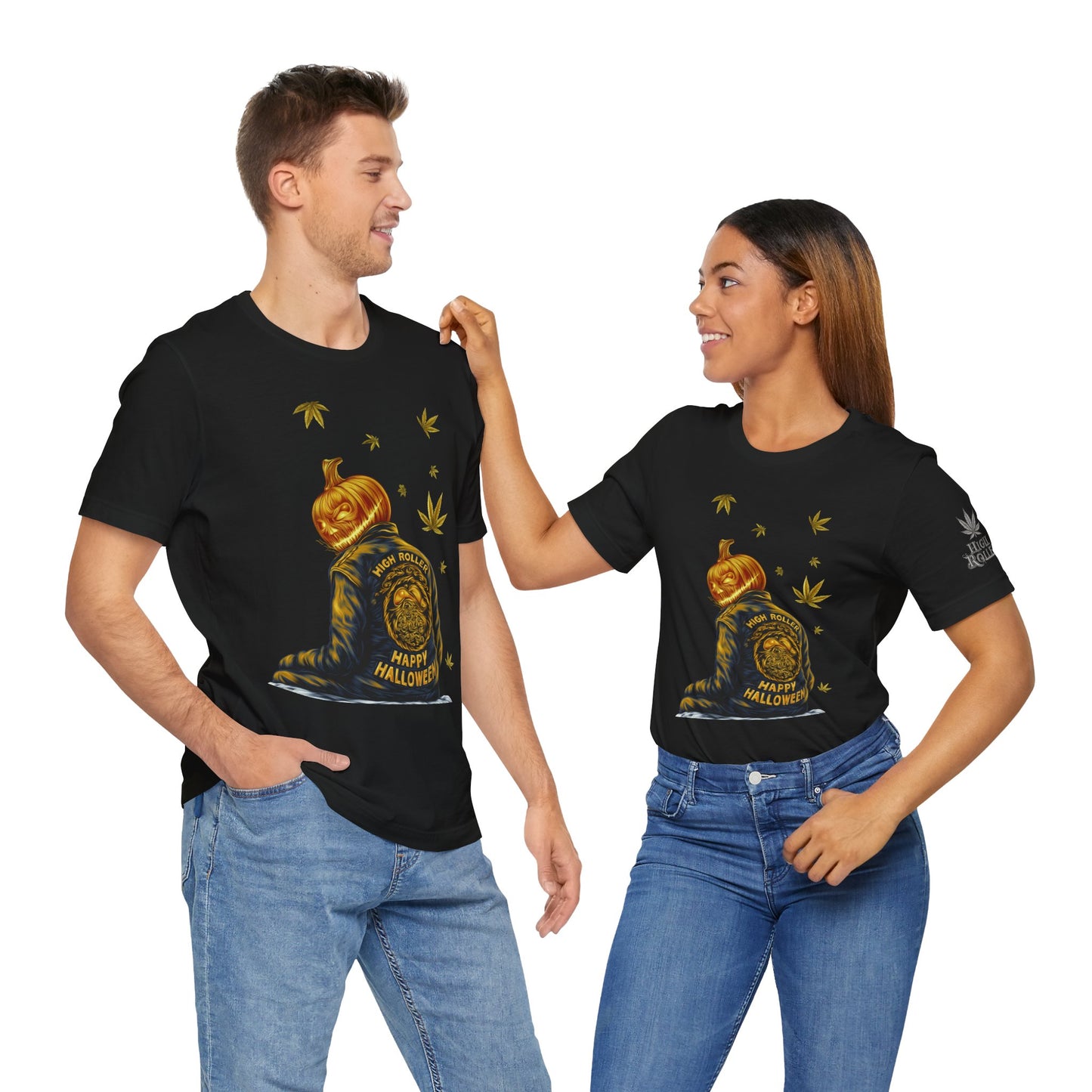 Pumpkin Head HIGH ROLLER Halloween T-Shirt - Premium Cannabis Culture Apparel