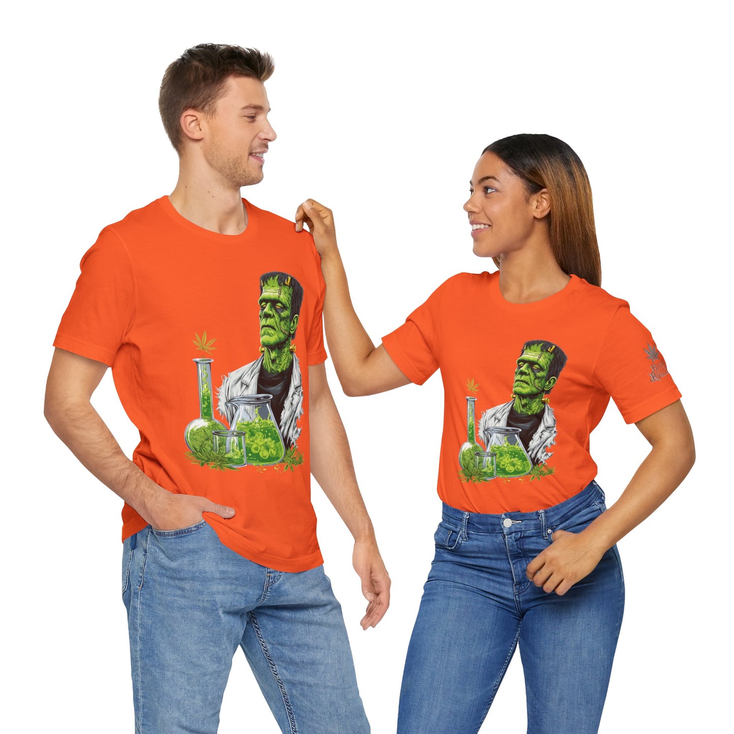Frankenstein's Laboratory HIGH ROLLER Halloween Cannabis T-Shirt - Premium Monster Scientist 420 Experiment Apparel