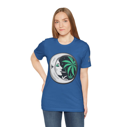 Toker Girl Coin Tee - Vintage Cannabis Portrait Art Design | High Roller
