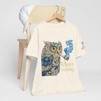 Baroque Owl Tee - Premium Airlume Cotton Cannabis Culture Ornate Bird Art