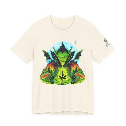 Mystic Dragon Guardian Cannabis Meditation T-Shirt - Premium Psychedelic 420 Apparel