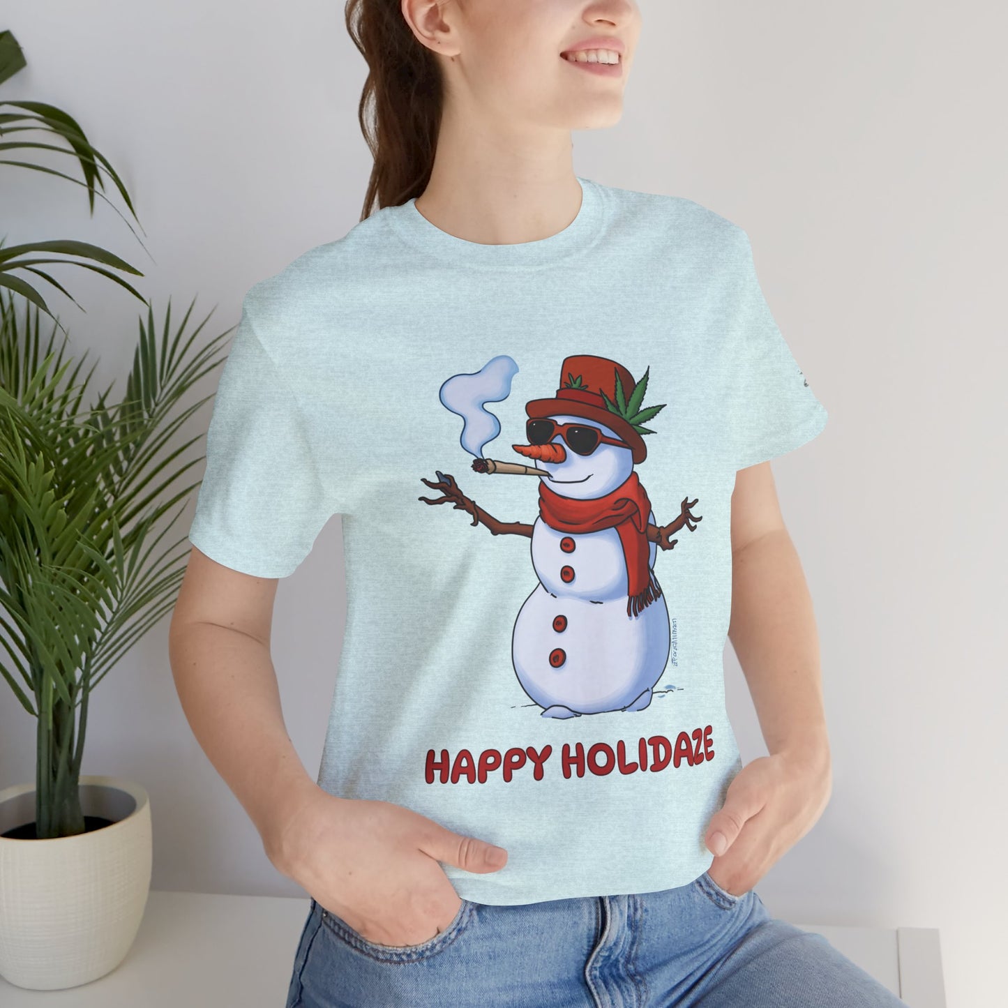 Happy Holidaze Premium Cannabis Christmas T-Shirt