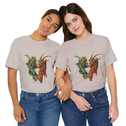 Cannabis Art Dual Face T-Shirt - Premium Unisex Cotton Tee