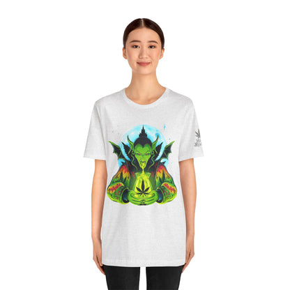 Mystic Dragon Guardian Cannabis Meditation T-Shirt - Premium Psychedelic 420 Apparel