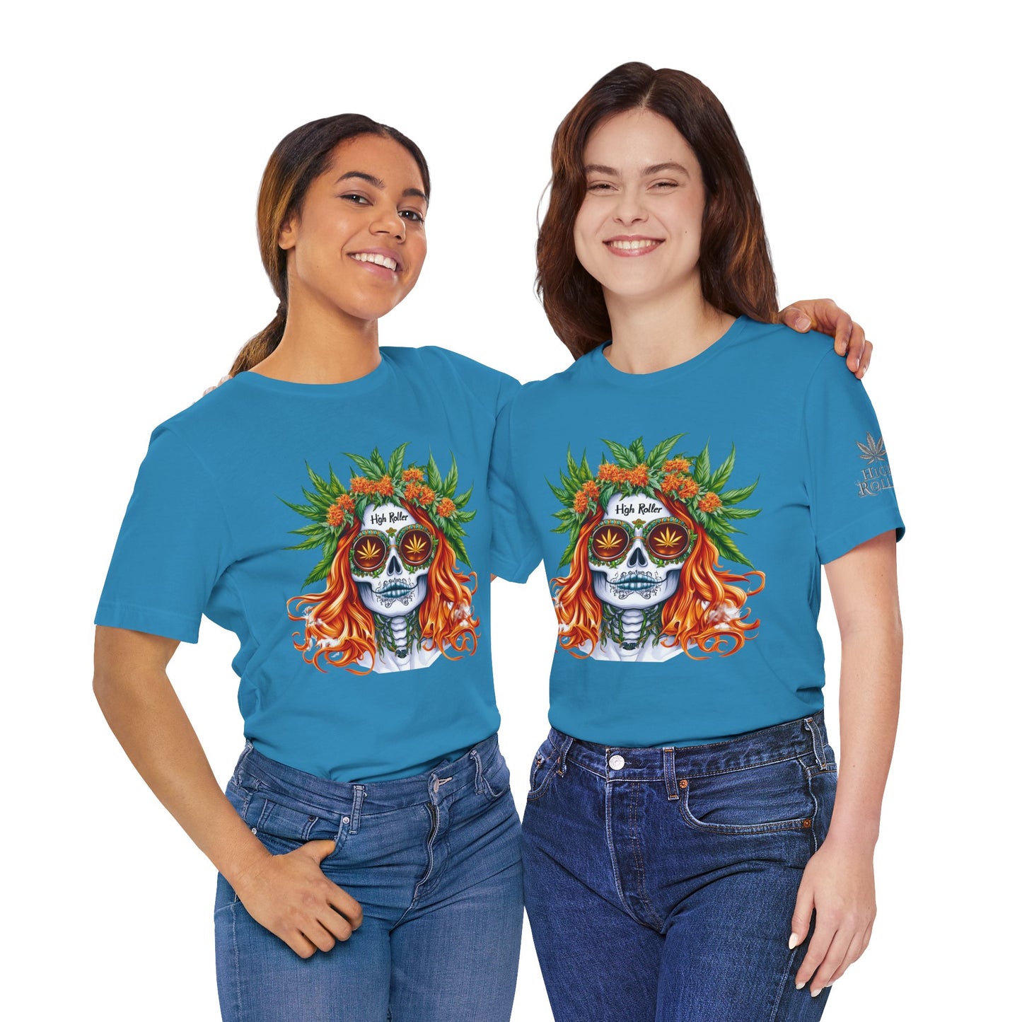 Sugar Skull Cannabis Tee - Day of Dead Art Design | High Roller