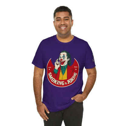 High Roller Villain T-Shirt - Premium Airlume Cotton Cannabis Joker Badge Art Tee