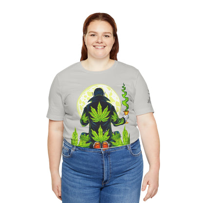 Luxury Gothic Cannabis Vampire T-Shirt - Premium Dark HIGH ROLLER Streetwear - Elevated Nocturnal 420 Fashion