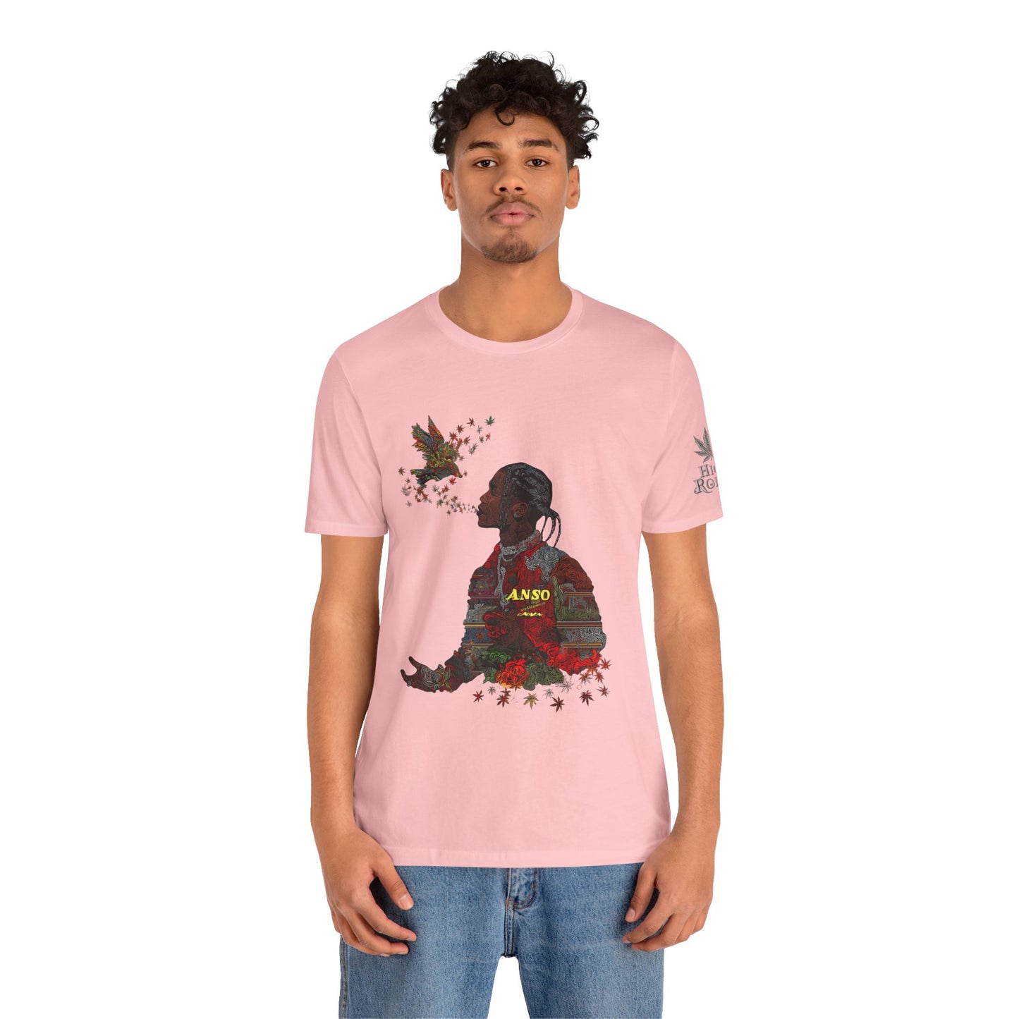 High Roller ANSO Freedom Eagle Cannabis T-Shirt - Premium 420 Artistic Double Exposure Urban Culture Liberation Apparel