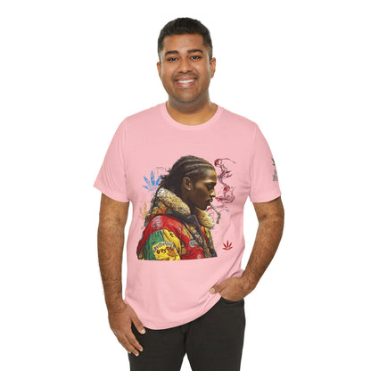 High Roller Profile Smoke Art Cannabis T-Shirt - Premium 420 Hip-Hop Portrait Street Culture Elevated Lifestyle Apparel